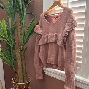 Ruffled Pink Sweater